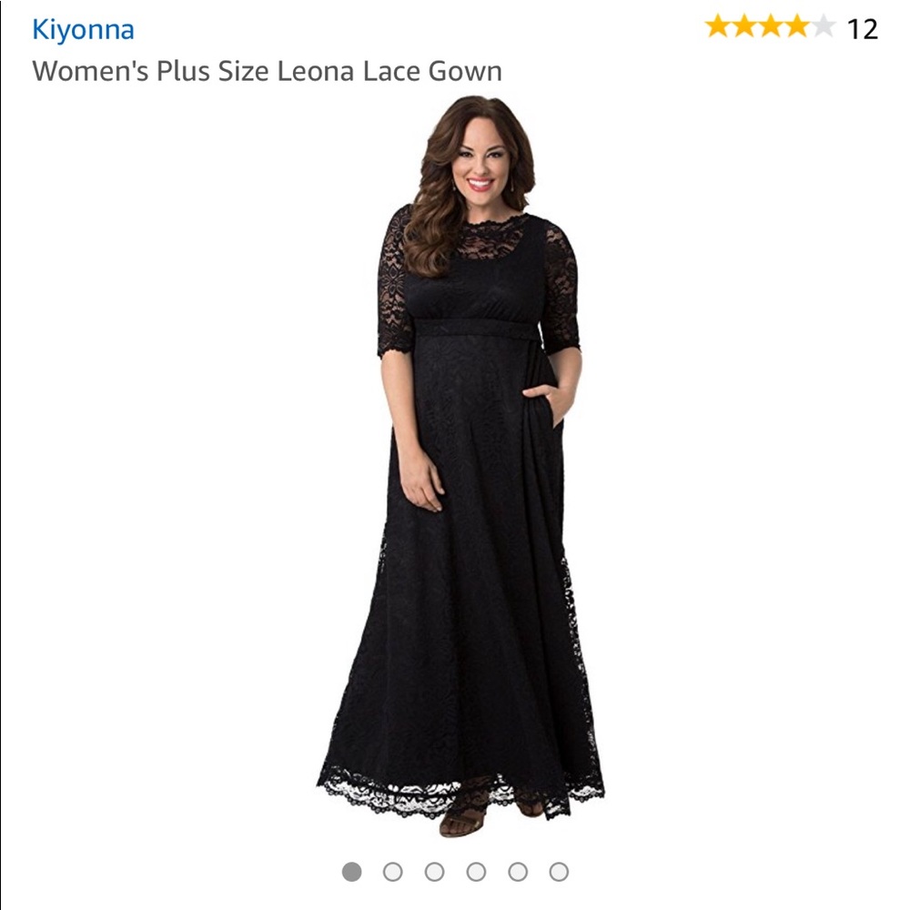 Plus size Black Lace Formal Wear